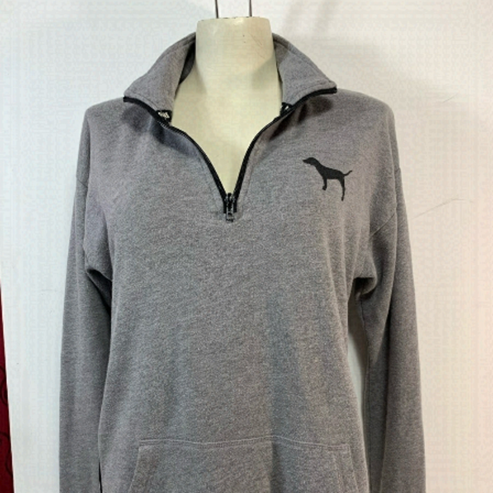 Victoria's Secret PINK Grey Half Zip Up Sweater